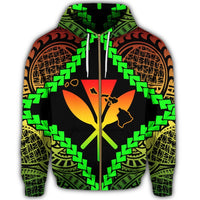 Hawaii Kanaka Kakau Polynesian Zip Hoodie - Polynesian Pride