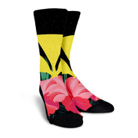 Hawaii Kanaka Tropical Hibiscus Crew Socks - AH - Polynesian Pride