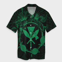 Hawaii Kanaka Turtle Hibiscus Polynesian Hawaiian Shirt - Anthea Style Green - AH Unisex Black - Polynesian Pride