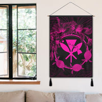 Hawaii Kanaka Turtle Hibiscus Polynesian Hanging Poster - Anthea Style Pink - AH - Polynesian Pride