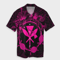 Hawaii Kanaka Turtle Hibiscus Polynesian Hawaiian Shirt - Anthea Style Pink - AH Unisex Black - Polynesian Pride