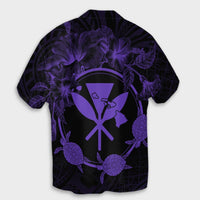Hawaii Kanaka Turtle Hibiscus Polynesian Hawaiian Shirt - Anthea Style Purple - AH - Polynesian Pride