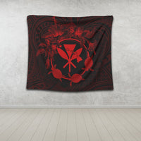 Hawaii Kanaka Turtle Hibiscus Polynesian Tapestry - Anthea Style Red - AH - Polynesian Pride