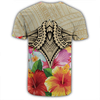 Hawaii Manta Ray Tropical Hibiscus Plumeria Polynesian T Shirt - Polynesian Pride