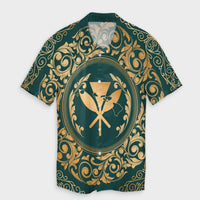 Hawaii Map Classic Floral Hawaiian Shirt Green - AH Unisex Black - Polynesian Pride