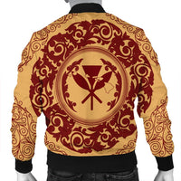Hawaii Map Classic Floral Bomber Jacket Red - AH - Polynesian Pride