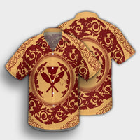 Hawaii Map Classic Floral Hawaiian Shirt Red - AH - Polynesian Pride