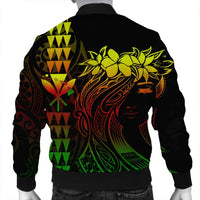 Hawaii Map Kanaka Polynesian Hula Girl Bomber Jacket Reggae - AH - J5R - Polynesian Pride