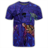 Hawaii Map Kanaka Turtle T Shirt Volcano Style Galaxy - Polynesian Pride