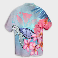 Hawaii Map Kanaka Turtle Galaxy Night Plumeria Hibiscus Hawaiian Shirt - AH - Polynesian Pride