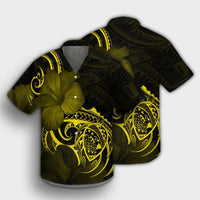 Hawaii Map Turtle Hibiscus Divise Polynesian Hawaiian Shirt Yellow - AH - Polynesian Pride