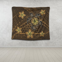Hawaii Mix Polynesian Turtle Plumeria Tapestry - AH - Nick Style - Brown - Polynesian Pride