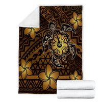 Hawaii Mix Polynesian Turtle Plumeria Premium Blankets - AH - Nick Style - Brown - Polynesian Pride