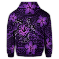 Hawaiian Mix Polynesian Turtle Plumeria Hoodie Nick Style Purple - Polynesian Pride