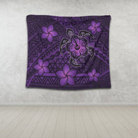 Hawaii Mix Polynesian Turtle Plumeria Tapestry - AH - Nick Style - Purple - Polynesian Pride