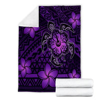 Hawaii Mix Polynesian Turtle Plumeria Premium Blankets - AH - Nick Style - Purple - Polynesian Pride