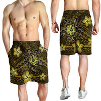 Hawaii Mix Polynesian Turtle Plumeria Men's Shorts - AH - Nick Style - Yellow - Polynesian Pride