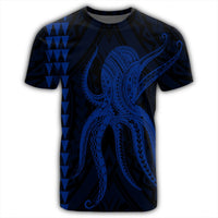 Hawaii Octopus KaKau Polynesian T Shirt Blue - Polynesian Pride