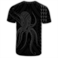 Hawaii Octopus KaKau Polynesian T Shirt Gray - Polynesian Pride