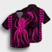 Hawaii Octopus KaKau Polynesian Hawaiian Shirt - Pink - AH - Polynesian Pride