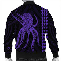Hawaii Octopus KaKau Polynesian Bomber Jacket - Purple - AH - Polynesian Pride