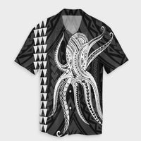 Hawaii Octopus KaKau Polynesian Hawaiian Shirt - White - AH Unisex Black - Polynesian Pride