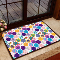 Hawaii Parrot Toucans Hummingbird Flamingo tropical Leaves Hawaii Door Mat Door Mat Black - Polynesian Pride