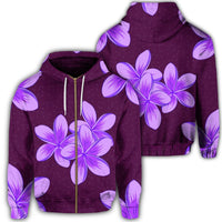 Hawaii Plumeria Simple Zip Hoodie Unisex Art - Polynesian Pride