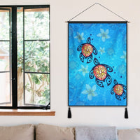 Hawaii Plumeria Turtle In The Ocean Hanging Poster - AH - John Style - Polynesian Pride
