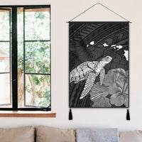 Hawaii Polynesian Hibiscus Turtle Map Hanging Poster - AH - Polynesian Pride