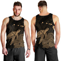 Hawaii Polynesian Hibiscus Turtle Map Tank Top Gold - AH - Polynesian Pride