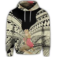 Hawaiian Polynesian Hula Girl Wearing Plumeria Hoodie - Polynesian Pride