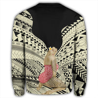 Hawaii Polynesian Hula Girl Wearing Plumeria Sweatshirt - AH - Polynesian Pride