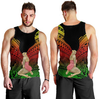 Hawaii Polynesian Hula Girl Wearing Plumeria Tank Top Reggae - AH - Polynesian Pride
