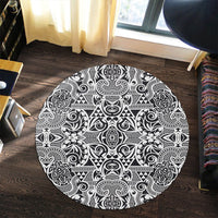 Hawaii Polynesian Kakau Turtle Round Carpet - AH - Polynesian Pride