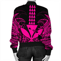 Hawaii Polynesian Kanaka Kakau Bomber Jacket - Alan Style Pink - AH - Polynesian Pride