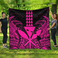 Hawaii Polynesian Kanaka Kakau Premium Quilts - Alan Style Pink - AH Black - Polynesian Pride