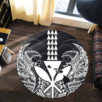 Hawaii Polynesian Kanaka Kakau Round Carpet - Alan Style White - AH - Polynesian Pride