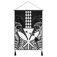 Hawaii Polynesian Kanaka Kakau Hanging Poster - Alan Style White - AH Hanging Poster Cotton And Linen - Polynesian Pride