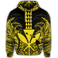 Hawaiian Polynesian Kanaka Kakau Hoodie Alan Style Yellow - Polynesian Pride