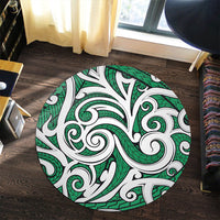 Hawaii Polynesian Maori Ethnic Ornament Green Round Carpet - AH - Polynesian Pride