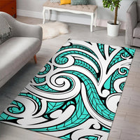 Hawaii Polynesian Maori Ethnic Ornament Turquoise Area Rug - AH - Polynesian Pride