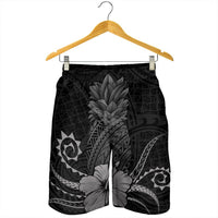 Hawaii Polynesian Pineapple Hibiscus Men's Shorts - Gray - AH - Polynesian Pride
