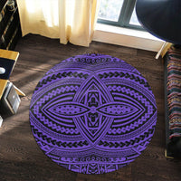 Hawaii Polynesian Seamless Violet Round Carpet - AH - Polynesian Pride