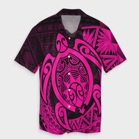 Hawaii Polynesian Turtle Hawaiian Shirt - Pink - AH Unisex Black - Polynesian Pride