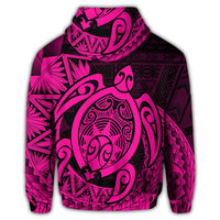 Hawaii Polynesian Turtle Zip Hoodie Pink - Polynesian Pride