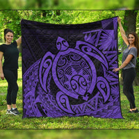 Hawaii Polynesian Turtle Premium Quilts - Purple - AH Black - Polynesian Pride
