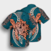 Hawaii Polynesian Turtle Hibiscus Hawaiian Shirt - AH - Polynesian Pride