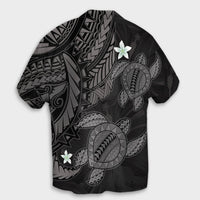 Hawaii Polynesian Turtle Hibiscus Hawaiian Shirt - Gray - AH - Polynesian Pride