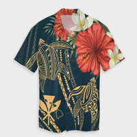 Hawaii Polynesian Turtle Hibiscus Hawaiian Shirt - Nolan Style - AH Unisex Black - Polynesian Pride